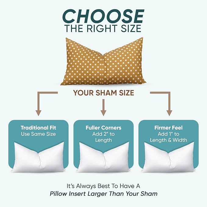 Pillowflex Synthetic Down Pillow Insert - 21x37 Down Alternative Pillow, Ultra Soft Oversized King Bed Sleeping Pillow, Large Rectangle Sham - 1 Decorative Pillow Form