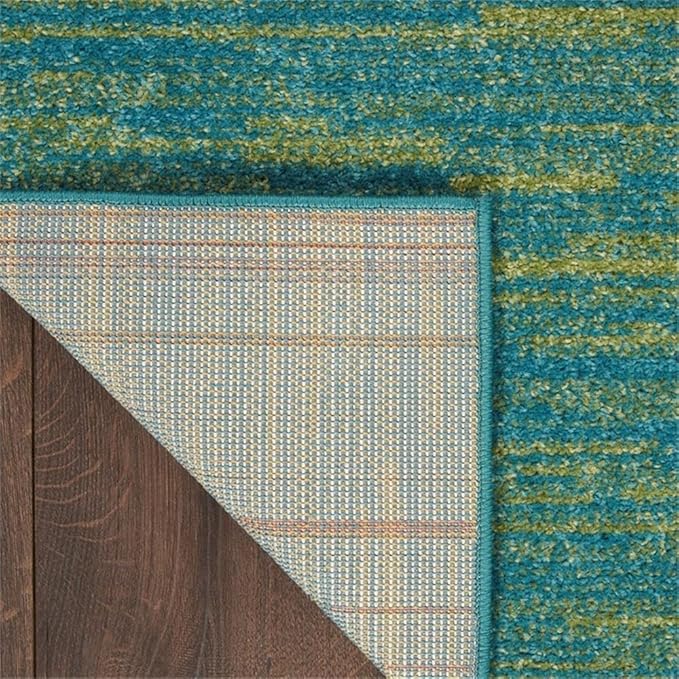Nourison Home Essentials Blue Green 2'2" x 16' Area Rug Easy Clean, Non Shedding, Bed Room, Living Room, Dining Room, Kitchen (16' Runner)