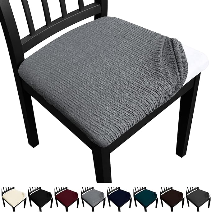 Dining Chair Seat Covers, Washable Dining Room Chair Seat Covers Set of 6, Removable Kitchen Seat Covers Chair Covers for Dining Chairs