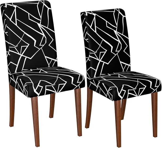 Stretch Dining Chair Covers Set of 2,Floral Print Chair Covers,Soft Removable Washable,Pet Friendly Furniture Protector,Universal Chair Slipcovers for Home, Kitchen,Ceremony Dining Room Seat
