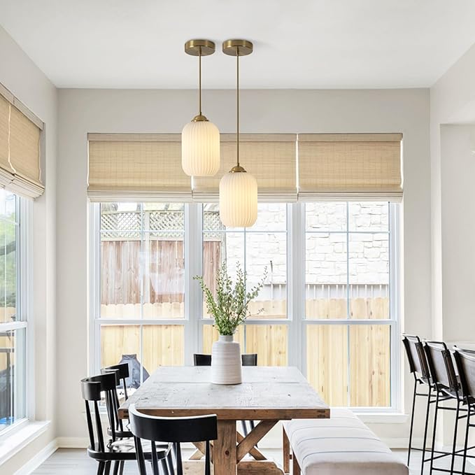 Mid Century Modern Globe Pendant Lights Kitchen Island Contemporary Cylinder Pendant Lighting Mini White Glass Pendant Light Brass Gold Hanging Light Milk Ribbed Glass Pendant Light