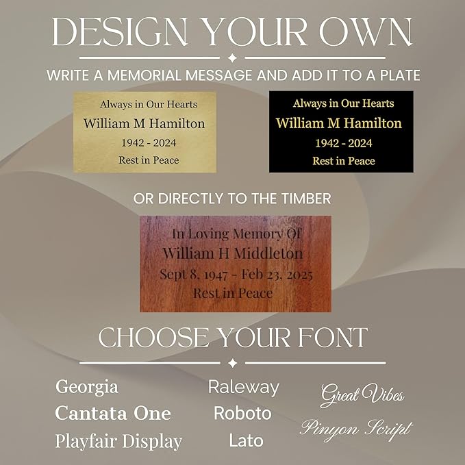 Custom Angel Praying Cremation Urn for Adult Ashes - 250 Cubic Inches - Extra Large Wooden Memorial Casket - Engraveable, Personalized Decorative Urns