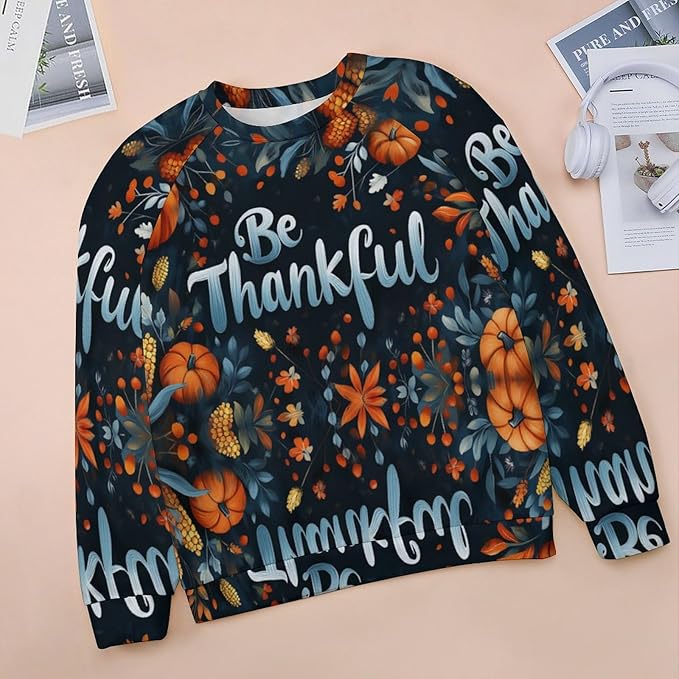 Thanksgiving Sweatshirt for Women Crewneck Pullover Casual Graphic Long Sleeve Shirts Sweater
