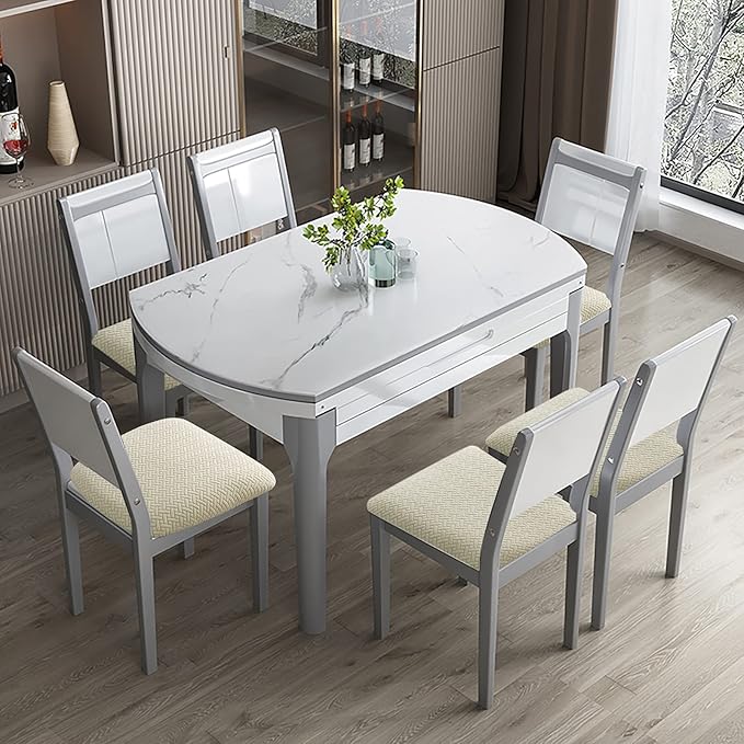 Genina Waterproof Seat Covers for Dining Room Chairs Covers Dining Chair seat Covers Kitchen Chair Covers slipcovers (Beige, 6 Pcs)