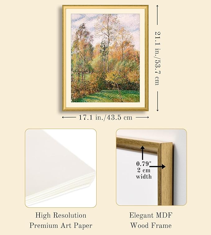 Art Shoppe Framed Print Wall Art, Vintage Wall Décor for Living Room, Bedroom, Office, High-Resolution Image on Premium Art Paper, 3/4" Frame with Plexiglass Front, Ready to Hang, 17"x21"