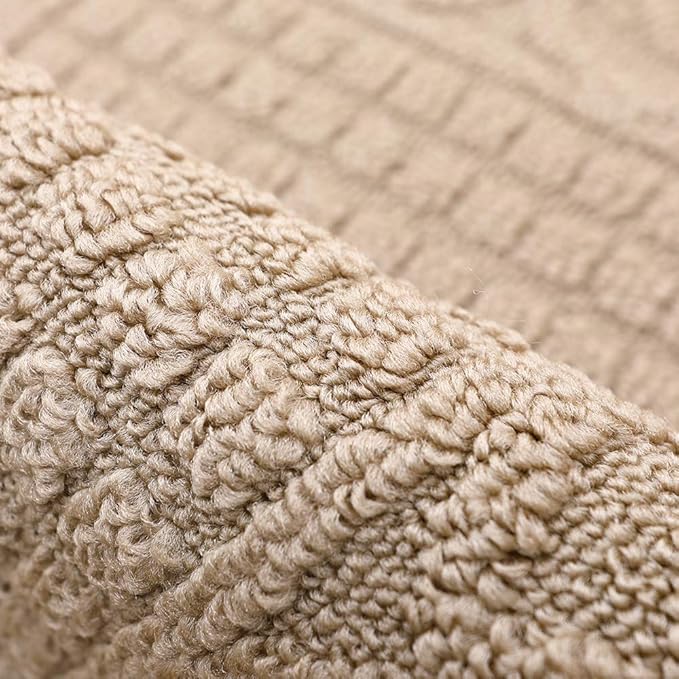 COSY HOMEER 32X20 Inch Anti Fatigue Kitchen Rug Mats are Made of 100% Polypropylene Half Round Rug Cushion Specialized in Anti Slippery and Machine Washable (32x20in Beige 1pc) …
