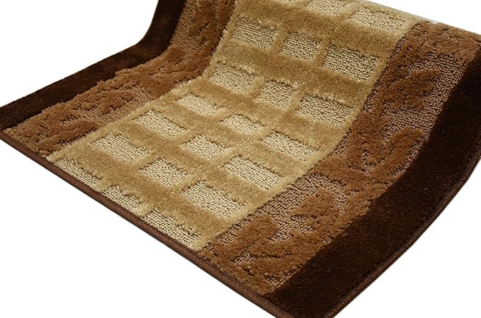 Custom Size Hallway Runner Rug, Slip Resistant, 26 Inch Wide X Your Choice of Length, Trellis Brown, 26 Inch X 24 feet