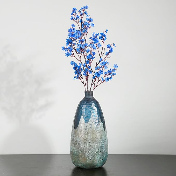 Yastouay Blue Fake Flowers Artificial Flowers, 5 Pcs Real Touch Silk Flowers Faux Artificial Flowers for Decorations, Babys Breath Artificial Flowers Bulk for Spring Decor Floral Arrangement