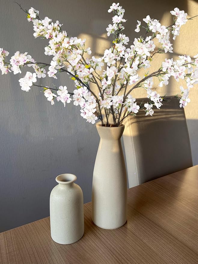 4Pcs Artificial Cherry Blossom Flowers 43 Inch Long Stem Cherry Blossom Decor Fake Flower for Home Wedding Outdoor Decoration (Light Pink)