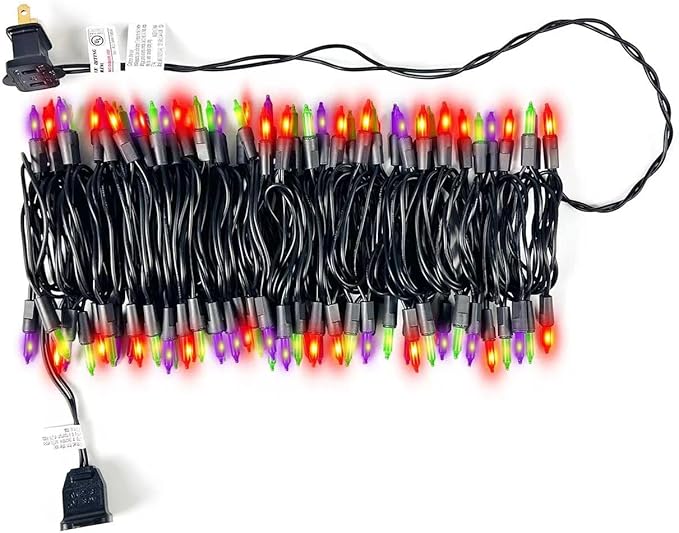 Christmas Lights Multicolor, Indoor and Outdoor use,Black Wire Lighting String 100 Counts,Decorations for Holiday, Party,Festival,Christmas String Lights