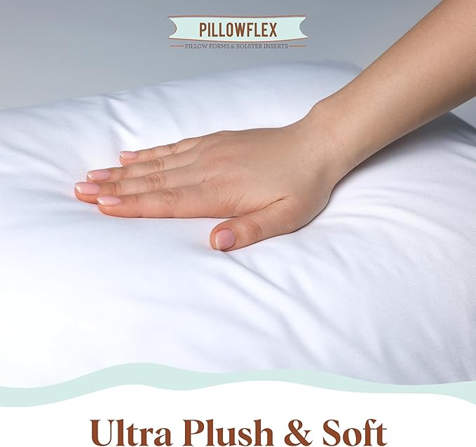 Pillowflex Premium Polyester Throw Pillow Insert - 14x36 - Ultra Soft Large Rectangle Throw Pillow, Couch Sham, Lumbar, Back, Sofa - Machine Washable - Decorative Accent Form - 1 Soft Pillow
