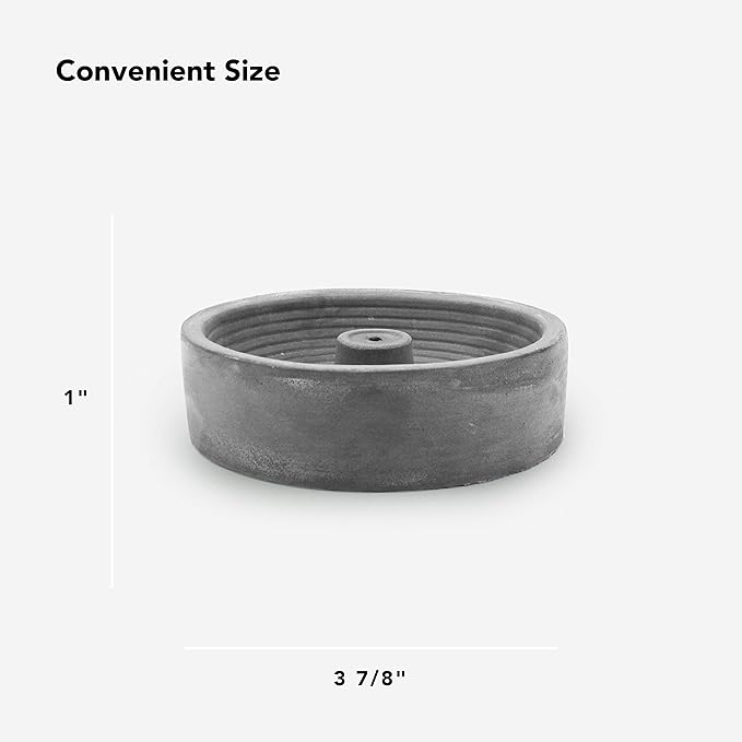 Gray Cement Spiral Incense Holder - Modern Minimalist Upright Standard Size Incense Burner - Incense Sticks Not Included