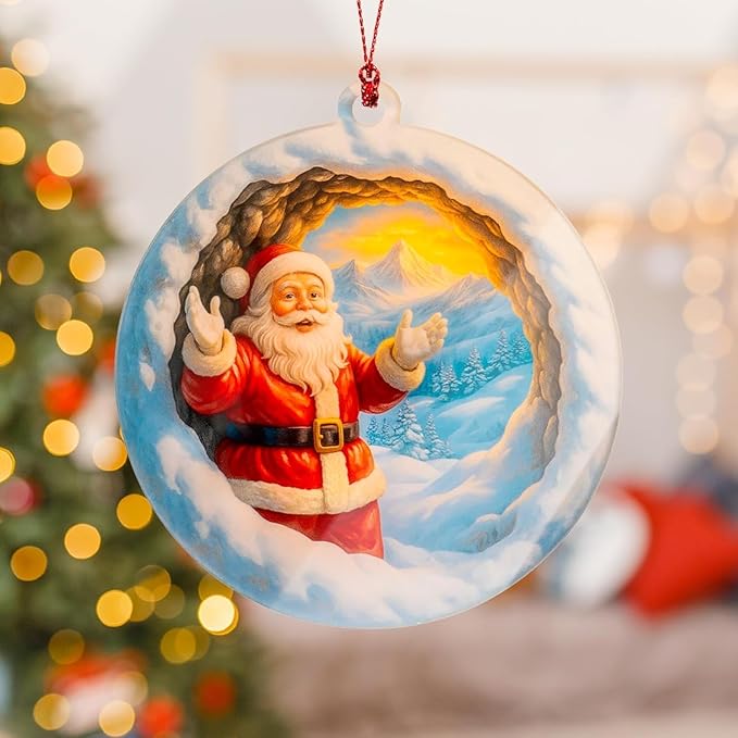 Santa Claus Ornaments for Christmas Tree, Funny Santa Ornament, Christmas Ornaments 2025, Holiday Party Gifts, Festive Ornament for Tree Decorations, Cute Santa Holiday Ornaments