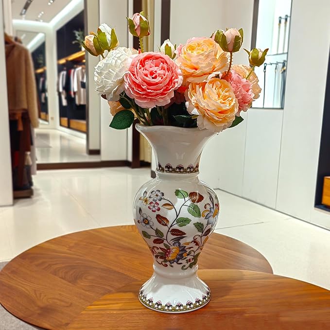 Vases for Decor,Modern Flower Vase Ceramic Rustic Farmhouse Vase,Colored Porcelain Vase,Decorative Vases for Home Decor,Living Room,Kitchen, Bedroom,Centerpieces Dining Table (30cm Colored)
