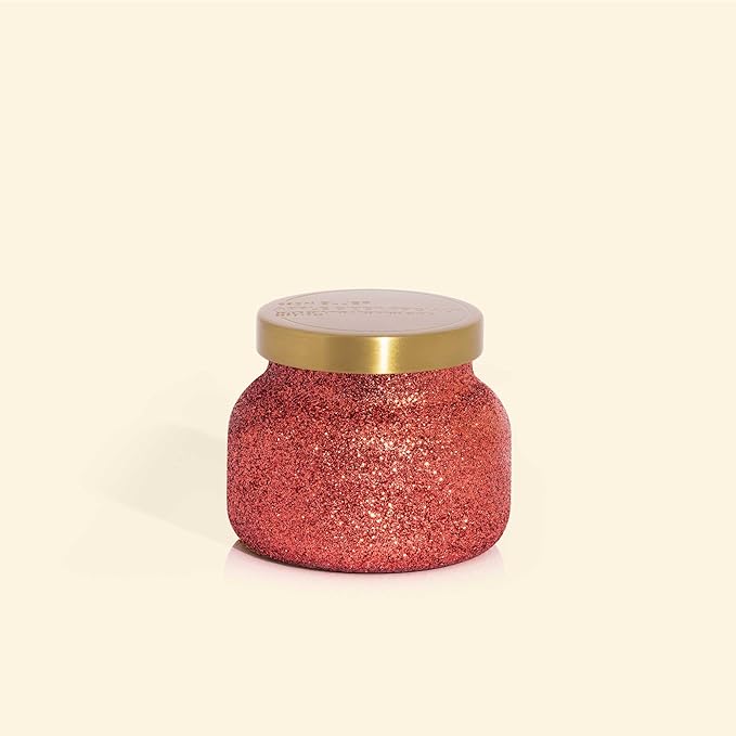 Capri Blue Signature Glam Jar Candle - Long Lasting Soy Wax Blend - Glitter Candles for Home Scented with Luxury Holiday Scents (Apple Cider Social, 8 oz)
