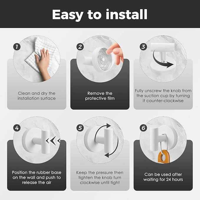 Shower Hooks for Inside Shower,No-Drill Removable&Reusable Towel Hooks for Bathroom,Heavy Duty Suction Cup Hooks for Glass Window,2 Packs(White)