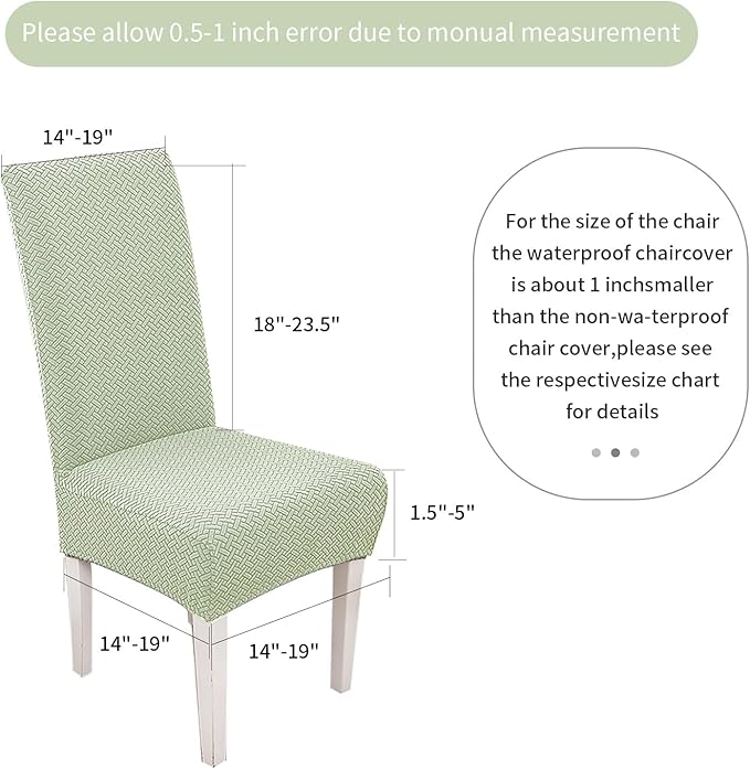 Parsons Dining Chair Cover, Detachable Sofa Chair Cover, Retractable Chair Cover (6, Green)