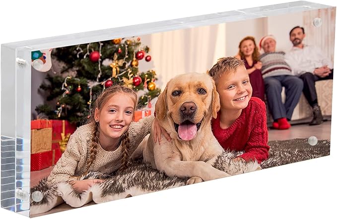 NIUBEE 4x10 Business License Frame, Clear Acrylic Panoramic Photograph Picture Frame with Gift Box Package