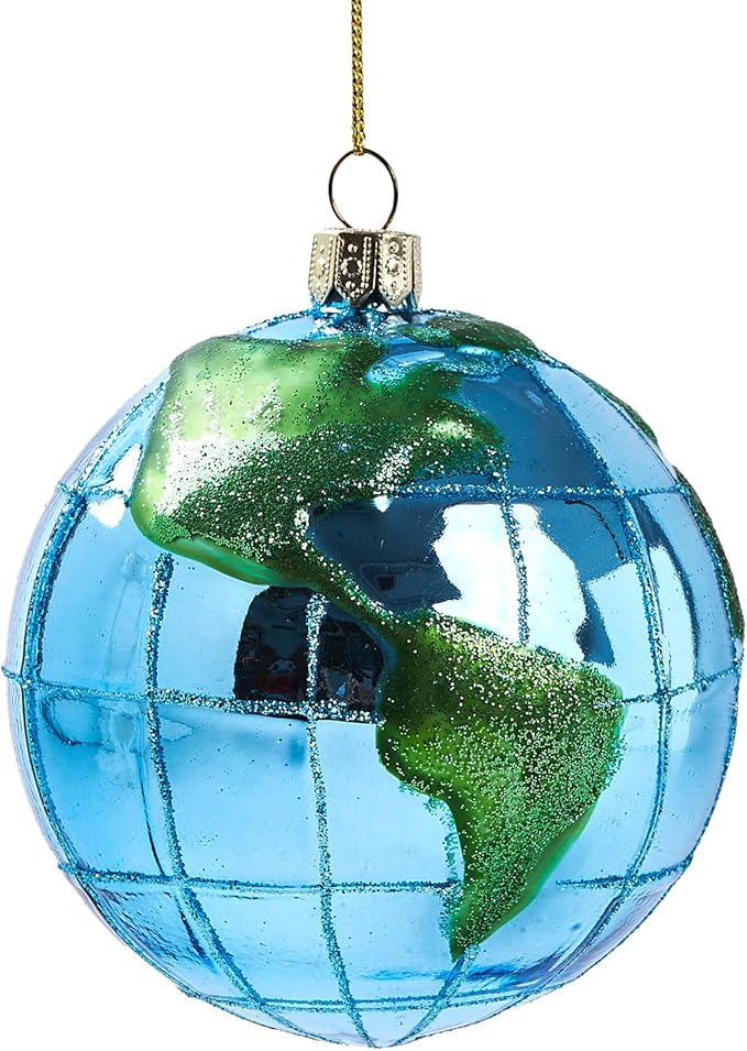 World Christmas Ornaments 2025, Glass Blown Glass Ornaments for Christmas Tree, 3D Rare Hanging Christmas Ornaments for Home Decor Xmas Outdoor Window Centerpiece Gifts