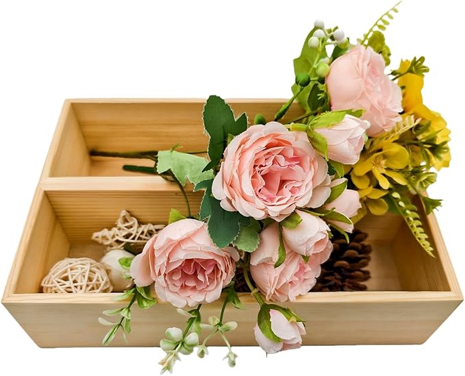 2PCS Unfinished Wood Storage Box, Natural Pine Wooden Container for Crafts, Jewelry, Art Hobbies, DIY Projects, Home Decor, Centerpieces, Organization (11.81 x 3.93 x 3.15 in)