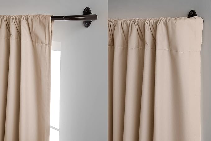 Amazon Basics Room Darkening Blackout Curtain Rod - 88" to 120", Dark Bronze (Espresso)