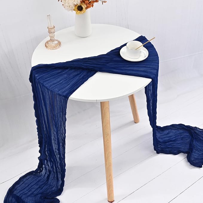12 Pack Royal Blue Cheesecloth Table Runner,10FT Gauze Boho Cheesecloth Table Runners 20x120inch Rustic Cheese Cloth Table Runner for Wedding Party Bridal Shower