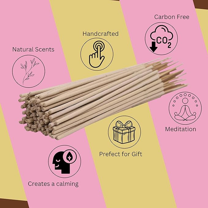 Bless-White-Sage 100%-Natural-Handmade-Hand-Dipped-Incense-Sticks Organic-Chemicals-Charcoal-Free Purification-Relaxation-Positivity-Yoga-Meditation Best-Woods-Scent (500 Sticks (26 OZ))