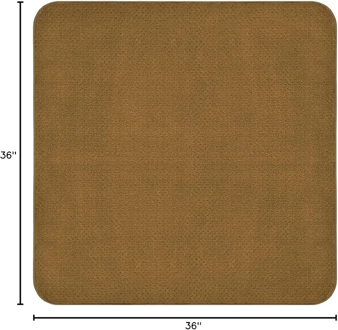 House, Home and More Skid-Resistant Carpet Indoor Area Rug Floor Mat - Bronze Gold - 3 Ft X 3 Ft - Non Slip Rubber Backing, Stain Resistant, Dog Friendly, Living Room Bedroom Kitchen Entryway