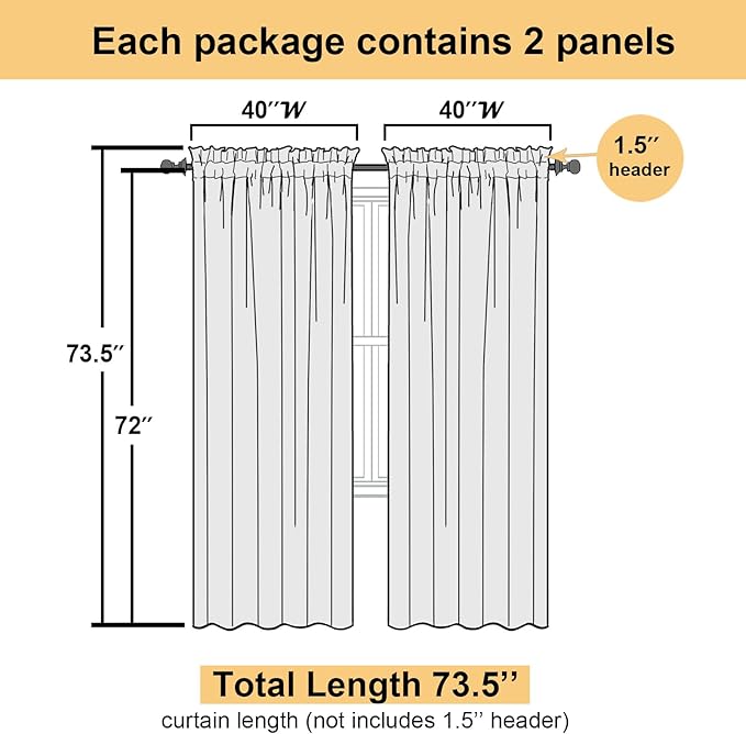 Lecloud Taupe Sheer Curtains 72 Inch Length 2 Panels, Light Filtering Soft Solid Voile Tan Sheer Curtain for Bedroom Living Room, Airy Gauzy Double Rod Pockets Window Drapes, Each 42Wx72L Inches