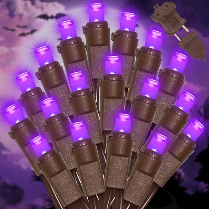 LAMPHOME Purple Halloween Lights- 21.6FT100 LED Christmas Lights, Mini led String Light for Indoor Outdoor Home Holiday Party Wedding Independence Day Decoration