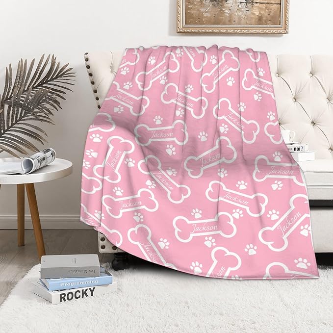 Custom Dog Blankets with Pictures Custom Name Blanket for Pets Customized Pet Photo Blanket Pet Lover Gifts,The Lightweight Blanket All-Season 60"x50"for Teen