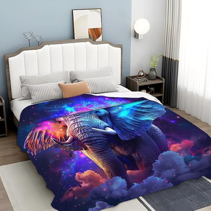 Tijuboni Elephant Throw Blanket Elephant Gifts for Girls Boys Women Men Kids Adults Soft Flannel Fleece Blanket for Couch Sofa Bed Home Decor 40"x50"