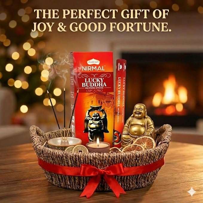 Shubhkart Hexa Lucky Buddha Incense Sticks, Pack of 6 (120 Sticks). Calming Blend for Attracting Good Fortune, Positive Energy, Peace & Meditation