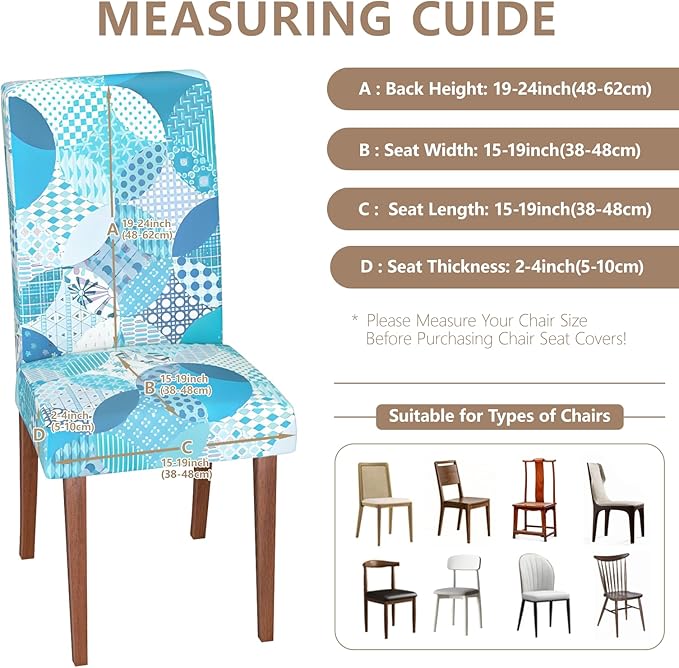 Stretch Dining Chair Covers Set of 4,Floral Print Chair Covers,Soft Removable Washable,Pet Friendly Furniture Protector,Universal Chair Slipcovers for Home, Kitchen,Ceremony Dining Room Seat