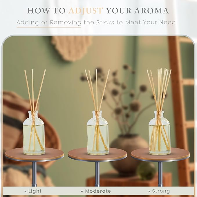 Hillhouse Naturals Reed Diffuser Set - Olive Scent Diffuser - Reed Diffusers for Home with Long Lasting Fragrance – 6 oz Oil – Diffuse Time 4-6 Months – Made in The USA