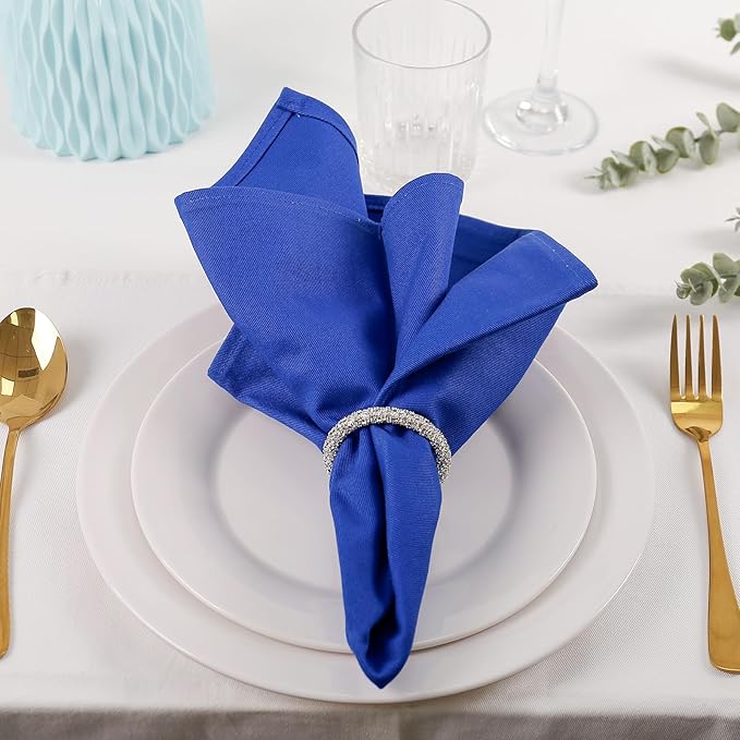Diamond Napkin Rings Set of 6, Bling Silver Napkin Rings Dinner Napkin Holder for Fall Cloth Napkins Wedding Christmas Party Dinner Table Decor (6 Pcs Diamond Circle)