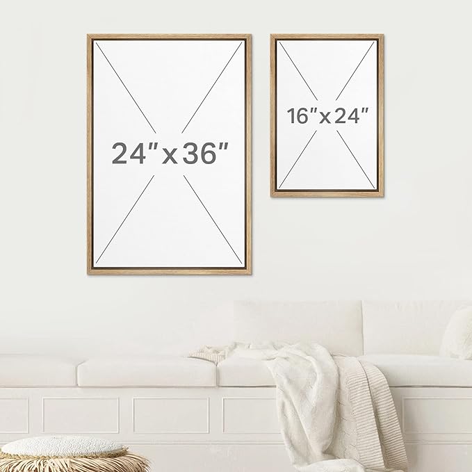 SIGNWIN Framed Canvas Print Wall Art Set Misty Horizons Tranquil Scenery in Monochrome Abstract Modern Art Bohemian Decorative for Living Room, Bedroom, Office - 16"x24"x3 Natural