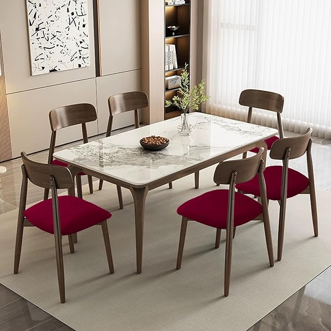 Waterproof Chair Seat Covers Set of 4 for Dining Room, Stretch Removable Washable Dining Chair Seat Slipcovers for Home, Restaurant, Banquet,Kitchen Chair Seat Cushion Protector (Wine, Small)