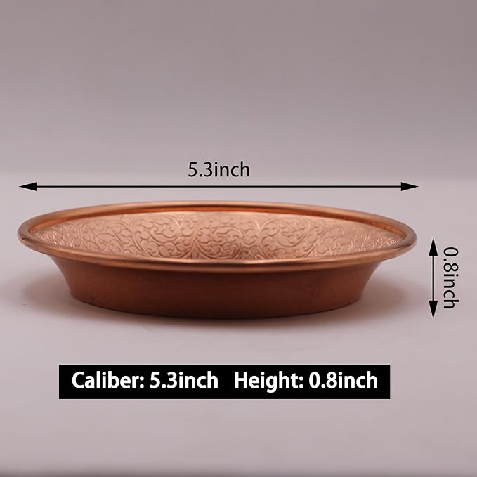 Copper Offering Prayer Ritual Bowl Plate - Great for use Witches Meditation,Smudging, Incense,Candle Dish, Ash Catcher,Jewelry Dish (New Metatron)