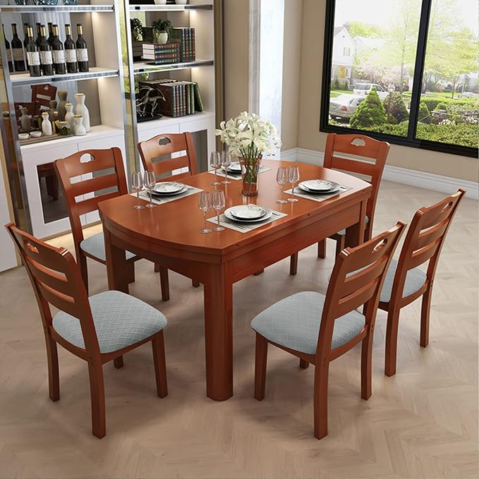 Genina Waterproof Seat Covers for Dining Room Chairs Covers Dining Chair Cover Kitchen Chair Covers (Grey, 6 Pcs)