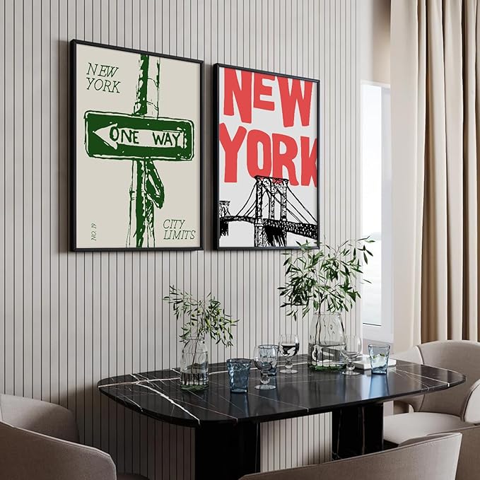 New York City Wall Art Nyc Canvas Wall Decor Vintage New York Pictures Poster Trendy Minimalist Wall Art Retro Prints New York City Painting Modern Artwork for Living Room 12x16x2 Inch Unframed