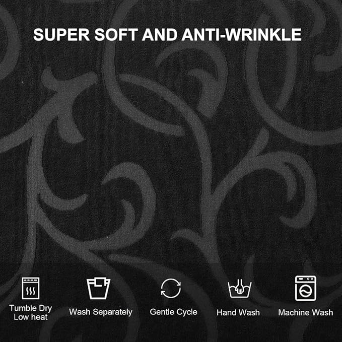 Genina Waterproof Dining Room Chair Covers Stretch Parsons Chair Slipcovers for Dining Room Kitchen Chair Protector Cover, Removable, Washable (6, Flower Pattern-Black)