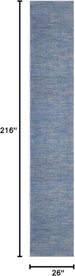 Nourison Home Essentials 2'2" x 18 Blue/Grey Outdoor Rug