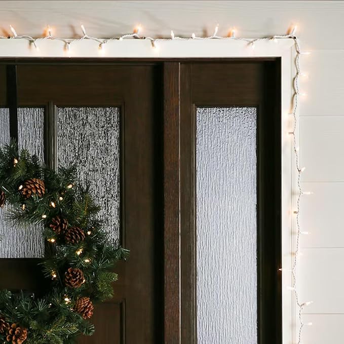 Vigdur 2 Pack 13ft 50 Clear Outdoor String Lights on White Wire Cord, UL Approved for Indoor/Outdoors Use, Connectable 120V Clear Outdoor Lights for Xmas Patio Home Party Garden Decor(White)
