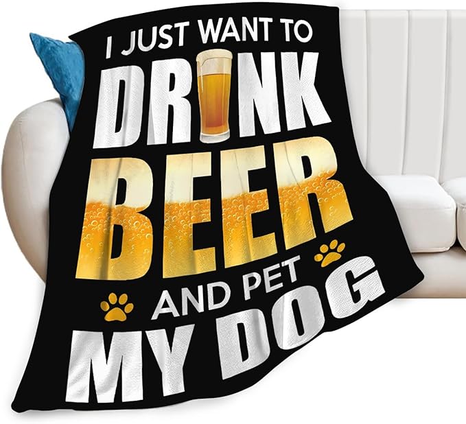 Tijuboni Beer Throw Blanket Beer Gifts for Men Women Adults Soft Flannel Fleece Blanket for Couch Sofa Bed Home Decor 60"x80"