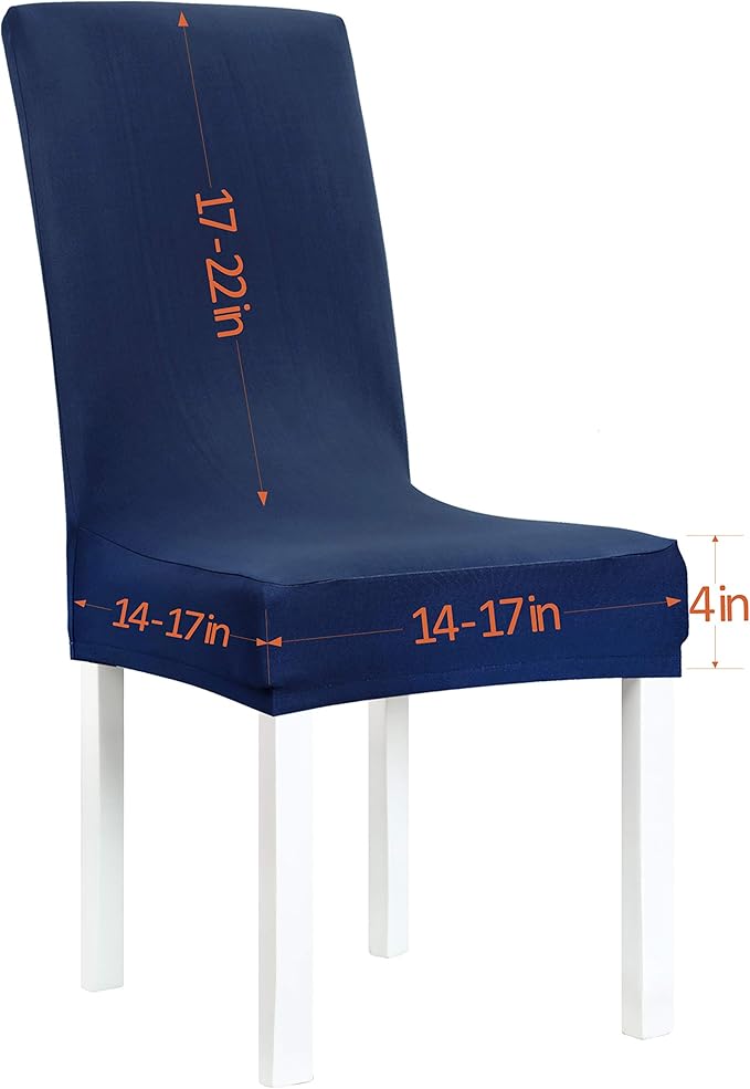 Obstal Stretch Spandex Dining Room Chair Covers ?Set of 4 Universal Removable Washable Chair Seat Slipcovers Protector for Kitchen, Ceremony, Wedding, Banquet, Hotel and Party