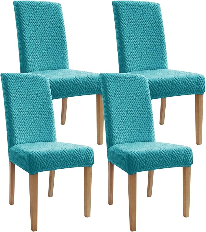 Chair Covers, Dining Room Chair Covers, Anti-cat Scratch, Washable, Regular Size, Chair Covers 4 Pack, for Kitchen, Hotel, Meeting