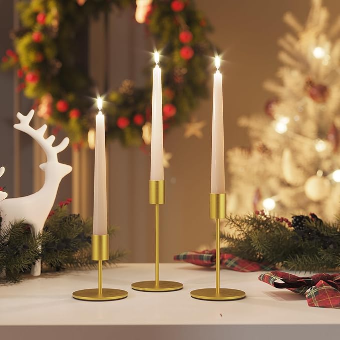 Set of 24 Gold Taper Candle Holders Bulk Candlestick Holders, Decor Candle Stick Candle Holder for Table or Mantel Centerpiece, Wedding, Dinning, Party Home Decor