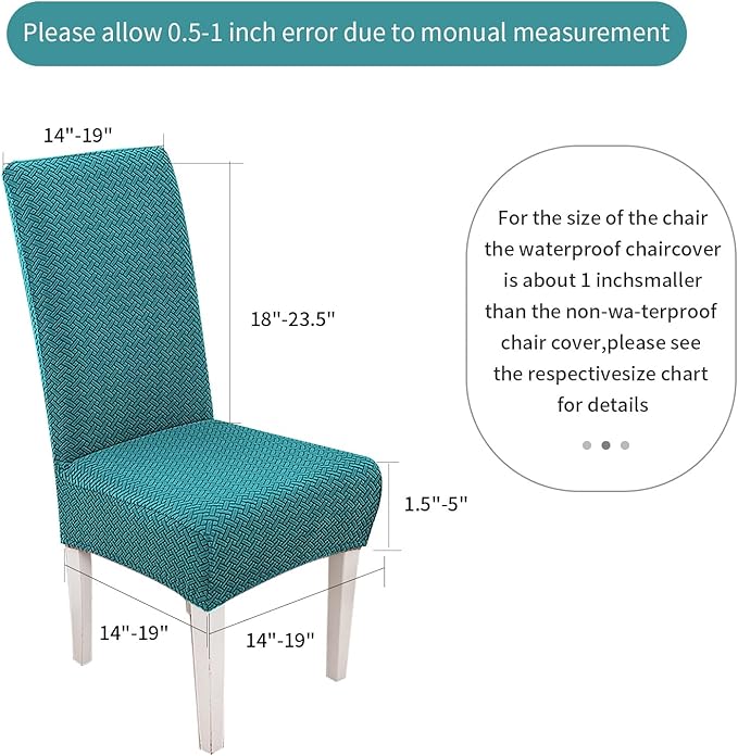 Parsons Dining Chair Cover, Detachable,Retractable,Sofa Chair Cover (2, Peacock Blue)