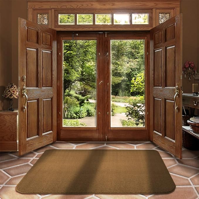 House, Home and More Skid-Resistant Carpet Indoor Area Rug Floor Mat - Bronze Gold - 4 Ft X 6 Ft - Non Slip Rubber Backing, Stain Resistant, Dog Friendly, Living Room Bedroom Kitchen Entryway